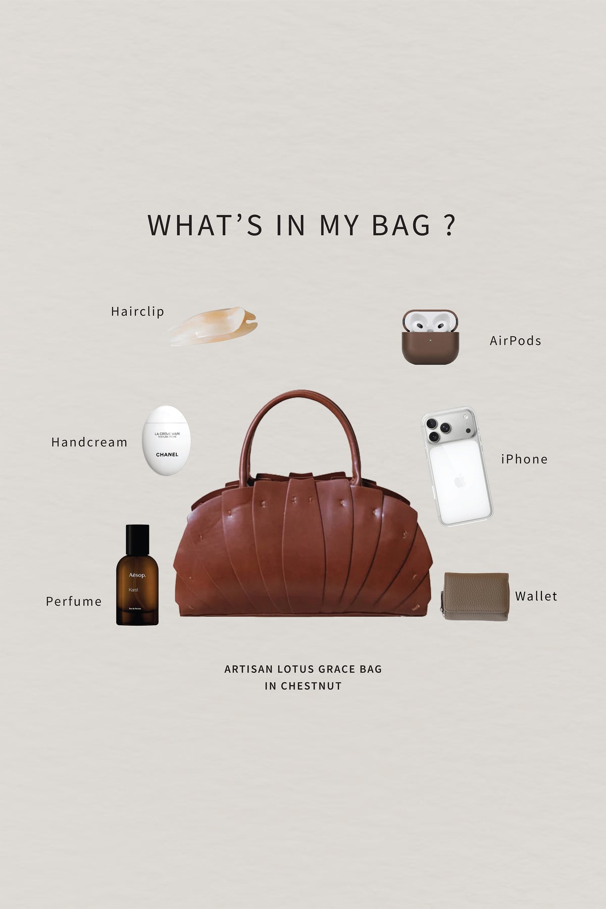 Artisan Lotus Grace Bag - Chestnut