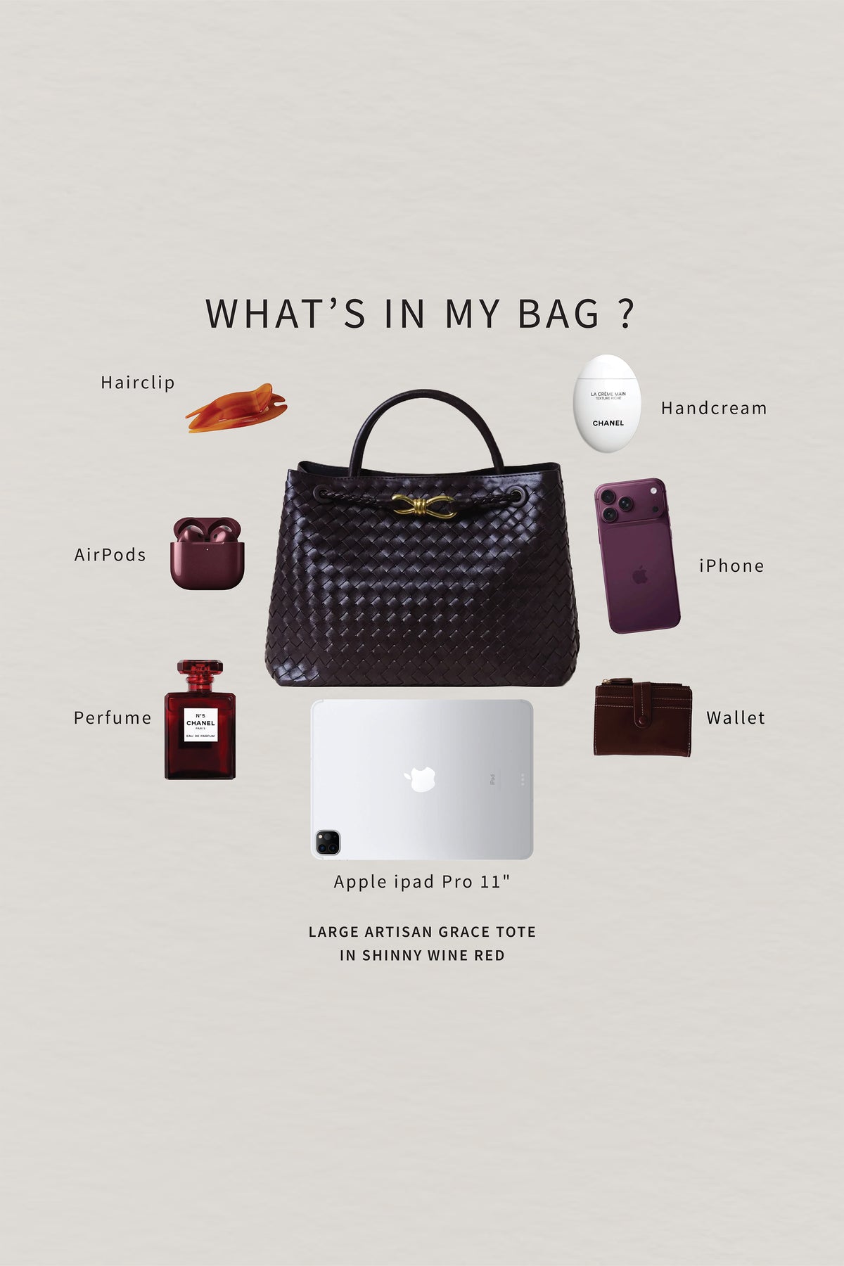 Large Artisan Grace Tote - Black Currant