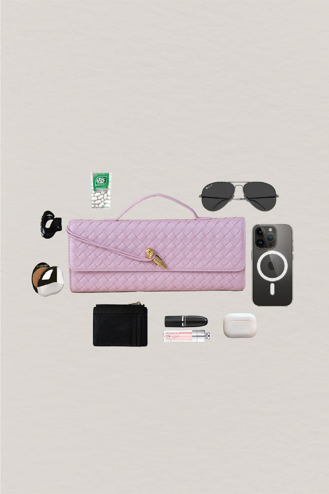 Artisan Crafted Flap Bag - Lotus Pink