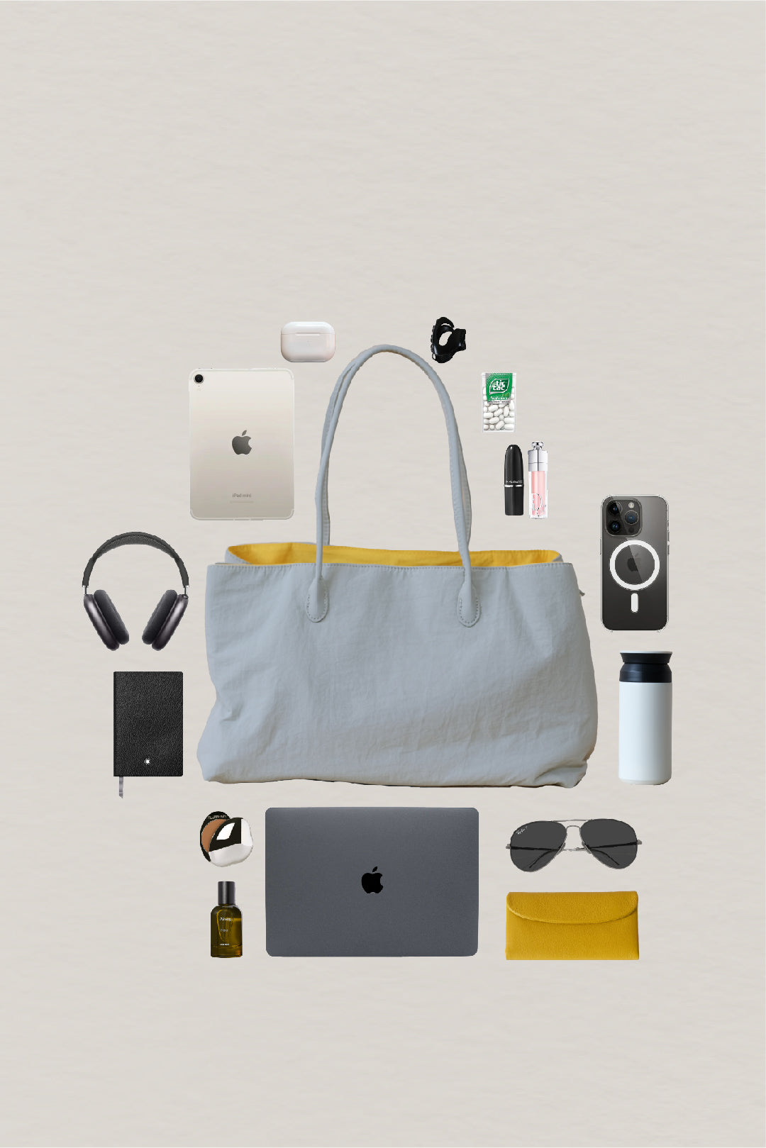 Noir Atelier Utility Tote - Grey Yellow