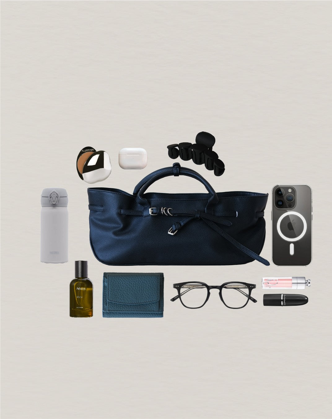 Luna Belted Baguette - Classic Black