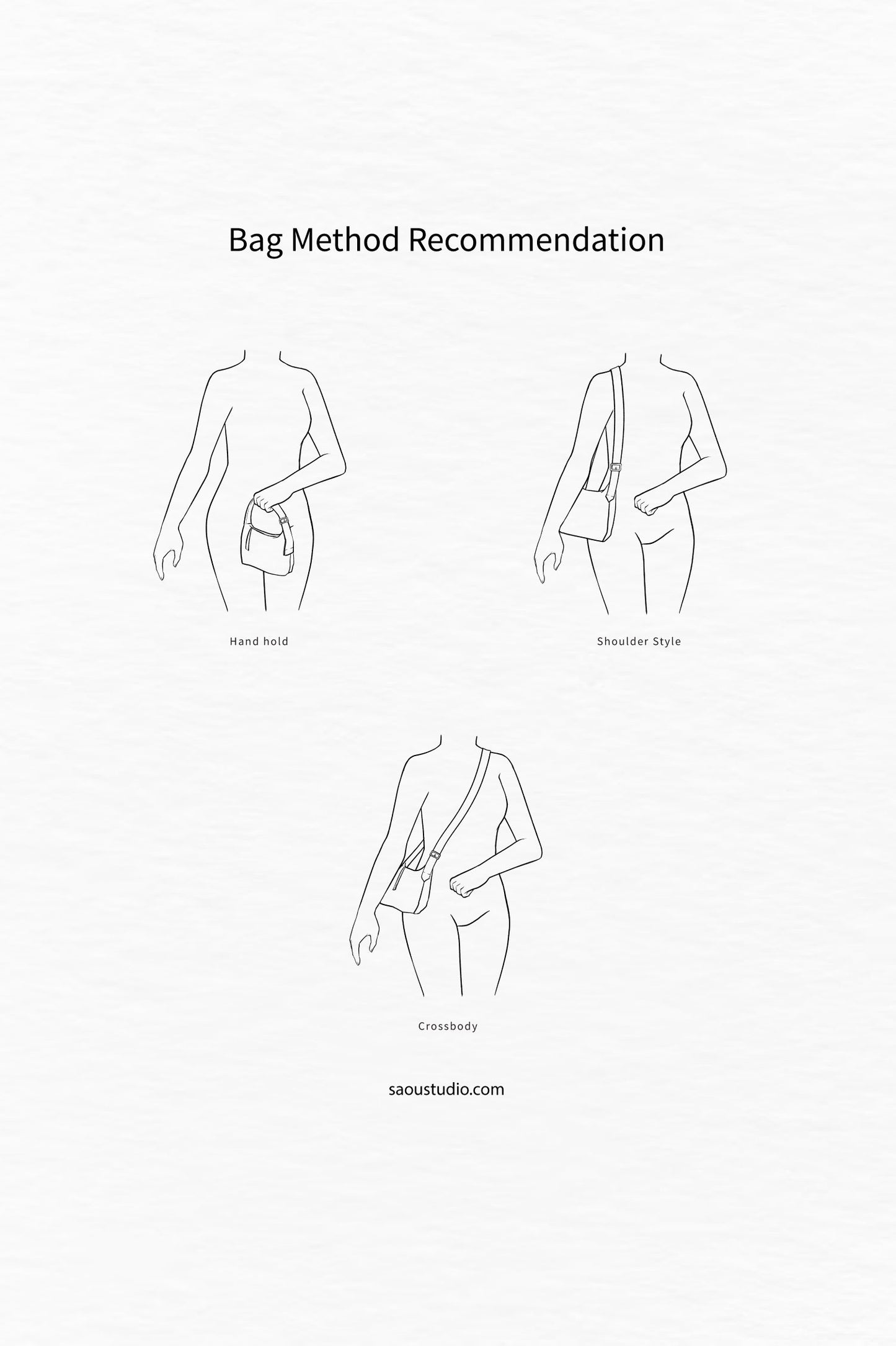 Oil Wax Soft Vegan Leather Horn Folding Bag - Classic Black