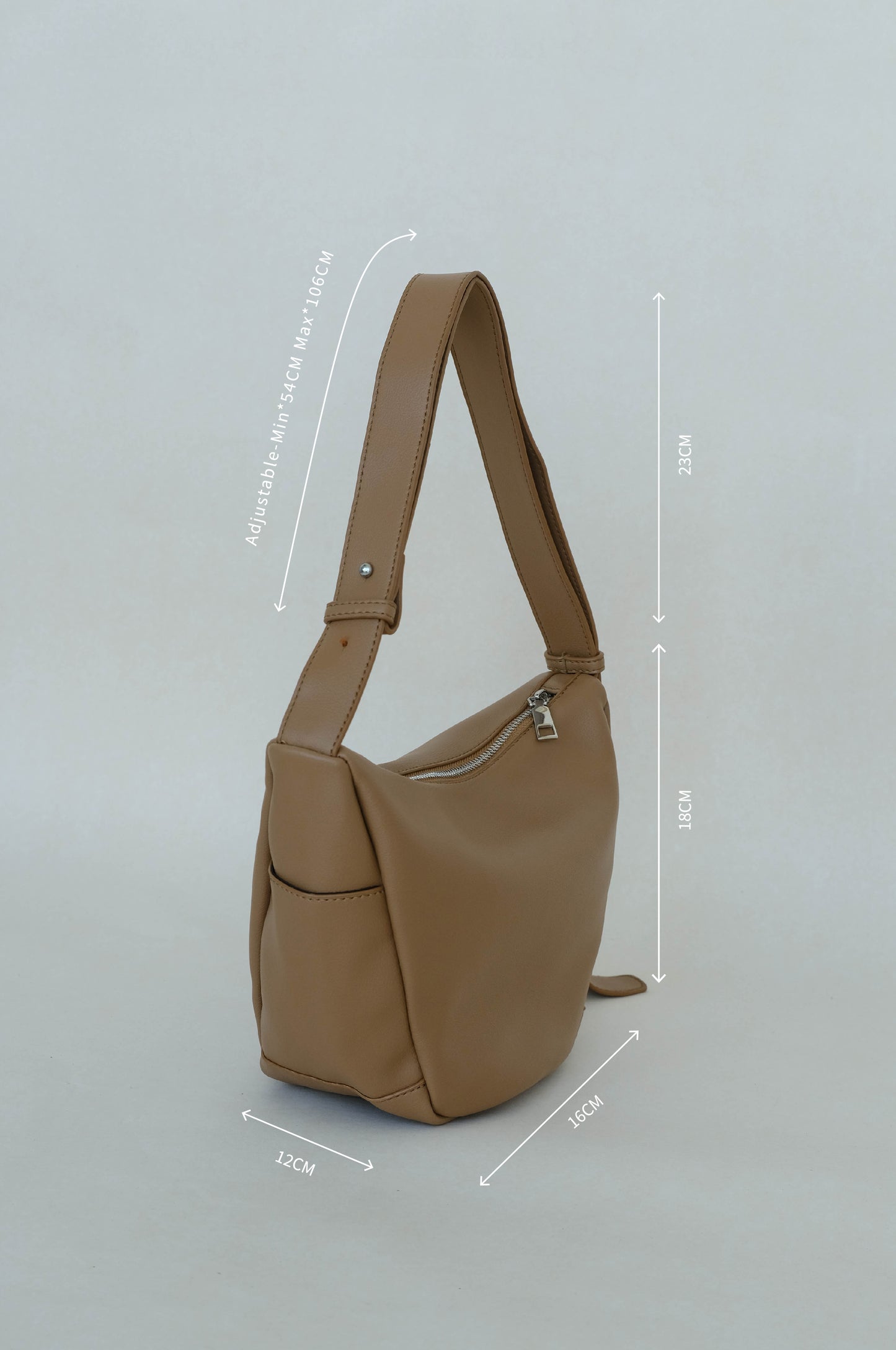 棕色柔軟皮革 Axilla 單肩包