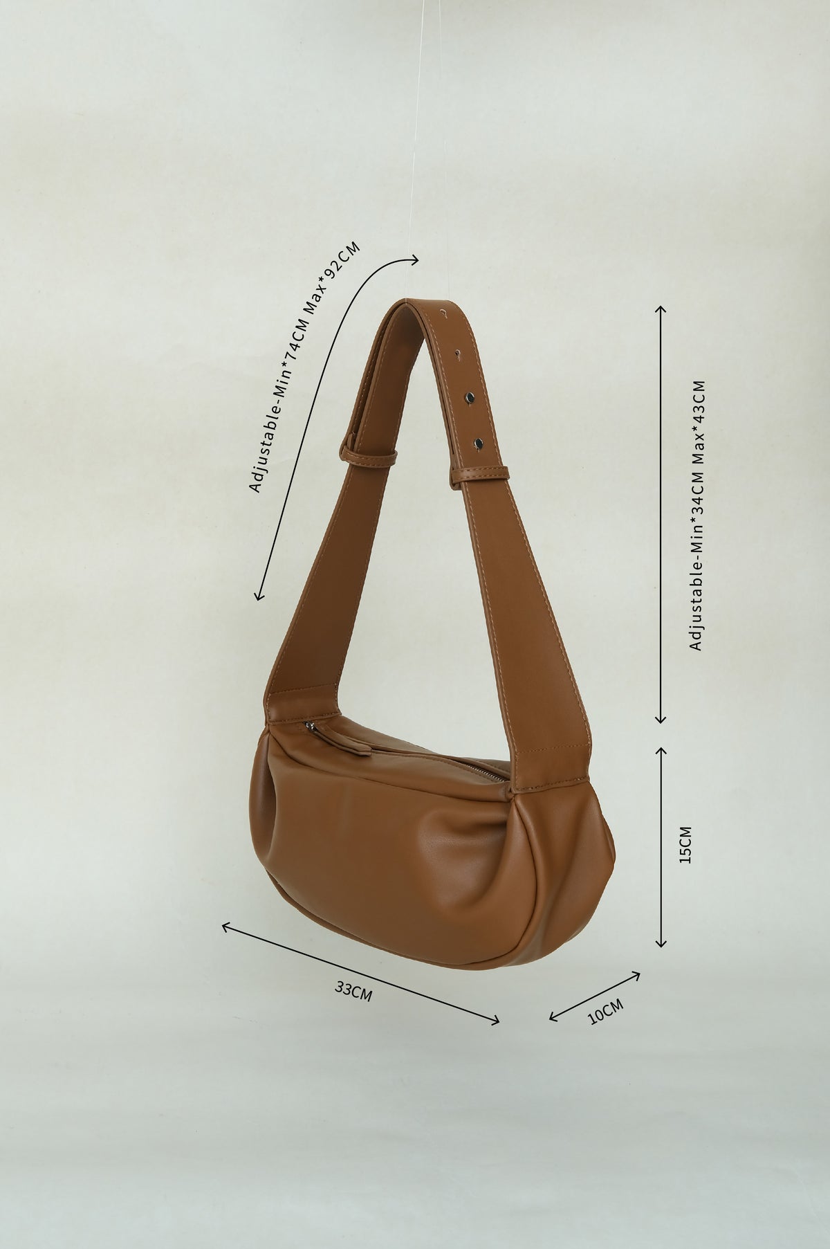 PU Soft Leather Pillow Bag in Brown