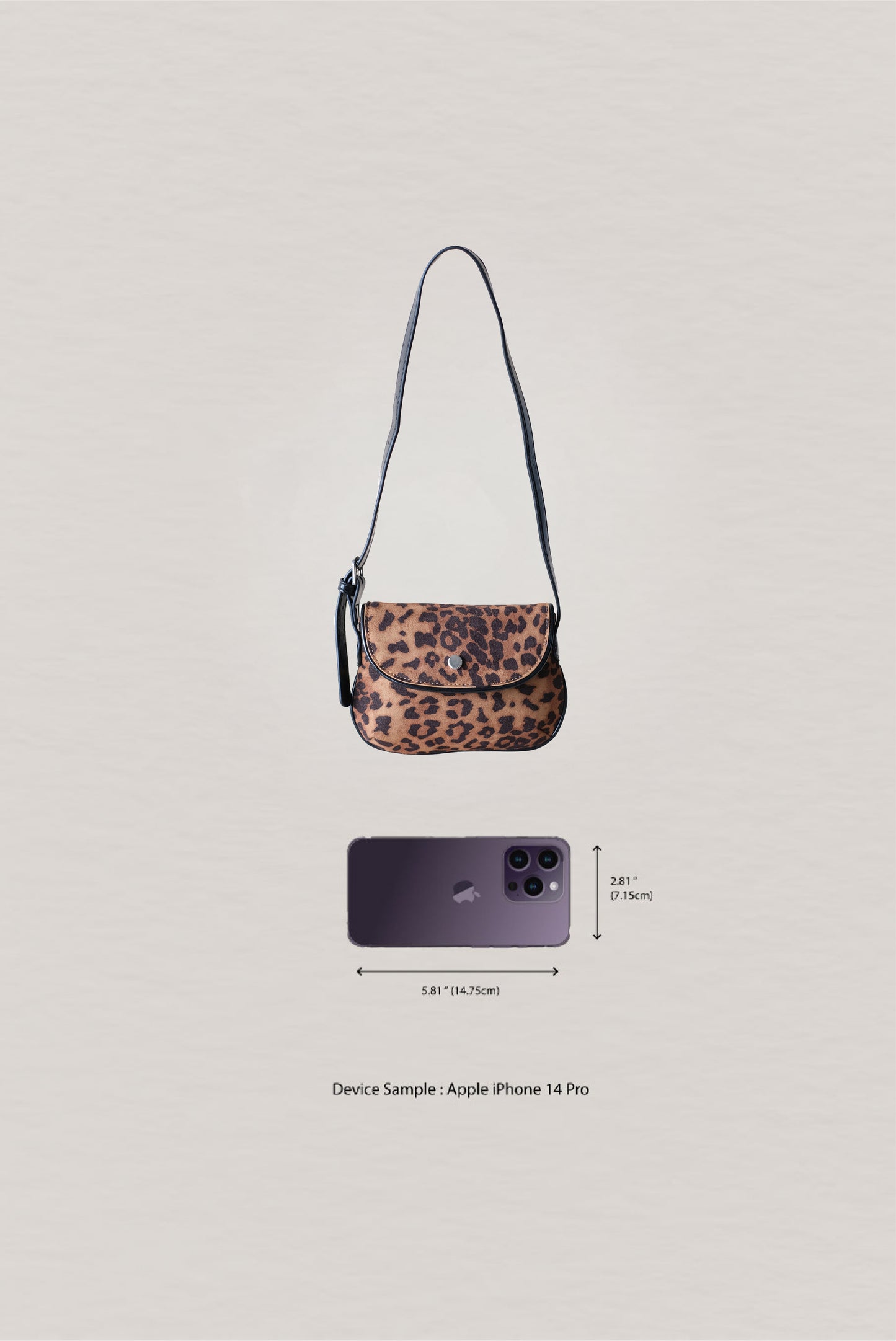 Classic Saddle Underarm Bag - Cocoa Leopard Print
