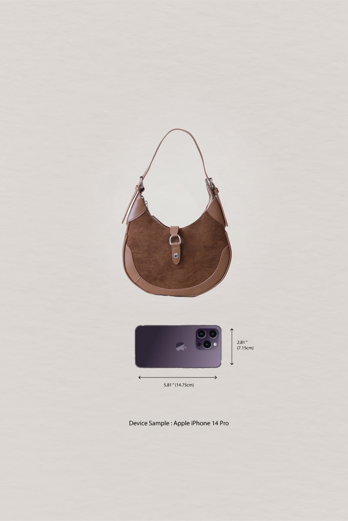 Classic Velvet Saddle Handbag - Coffee