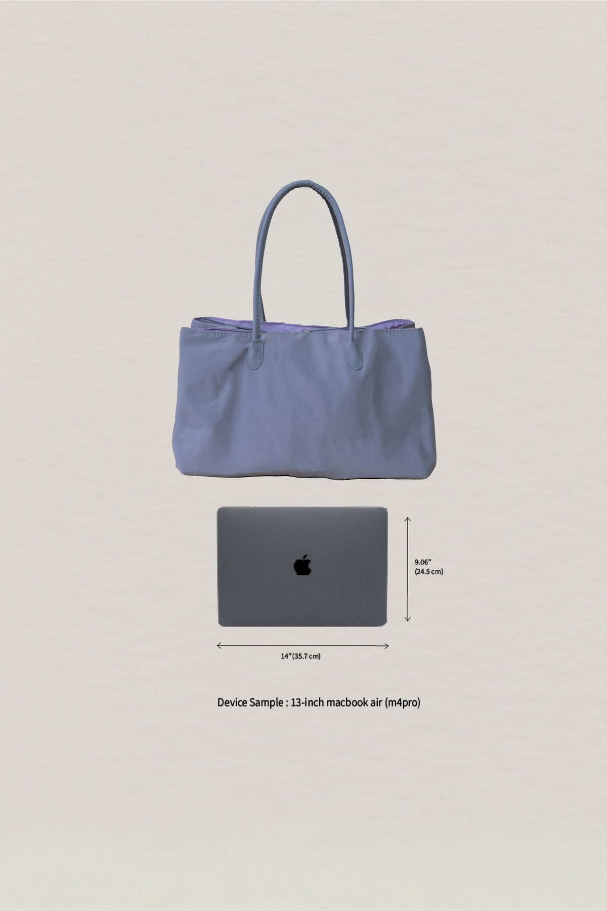 Essence Nylon Tote - Grey Purple