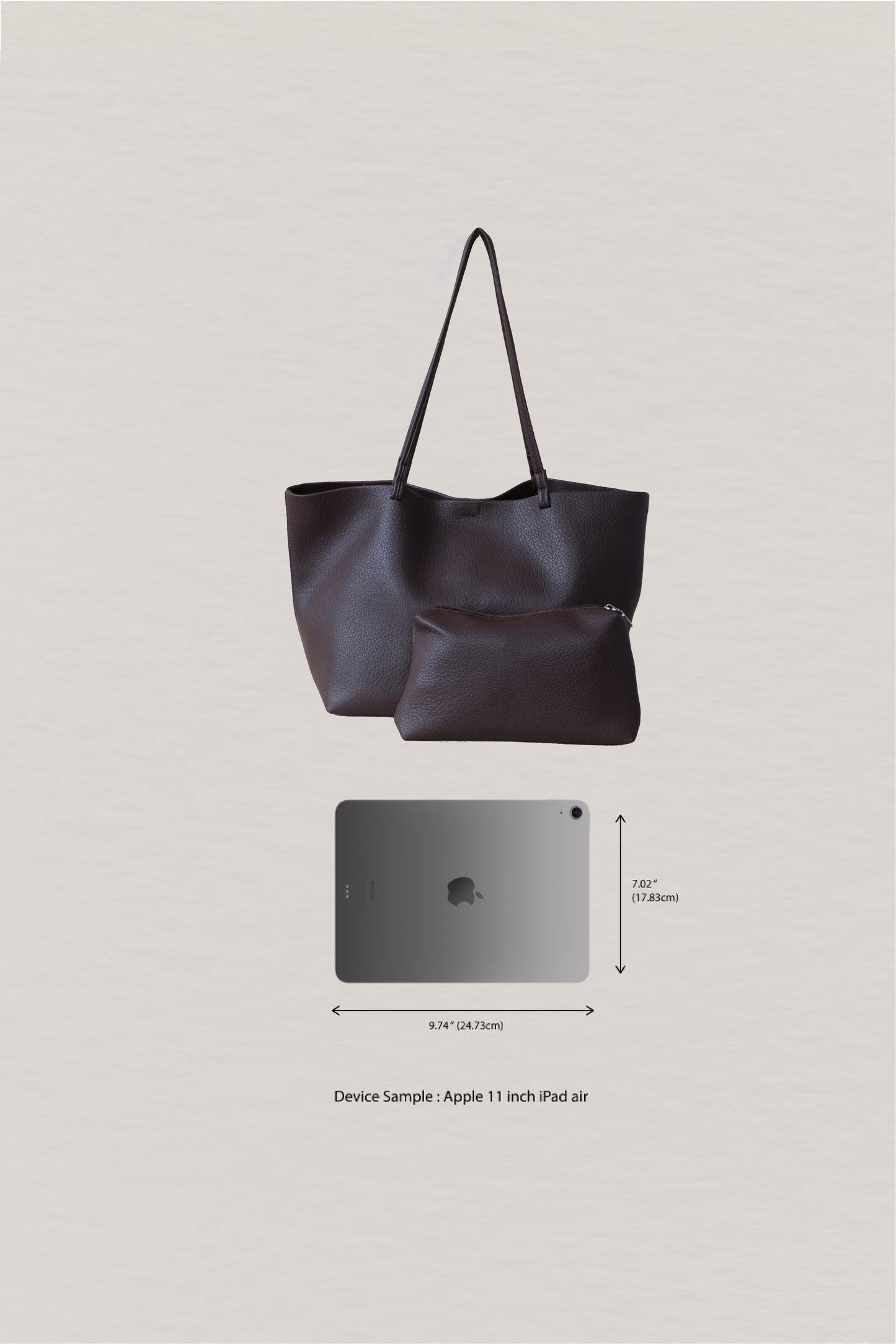 Ara Luxe Shoulder Tote - Coffee