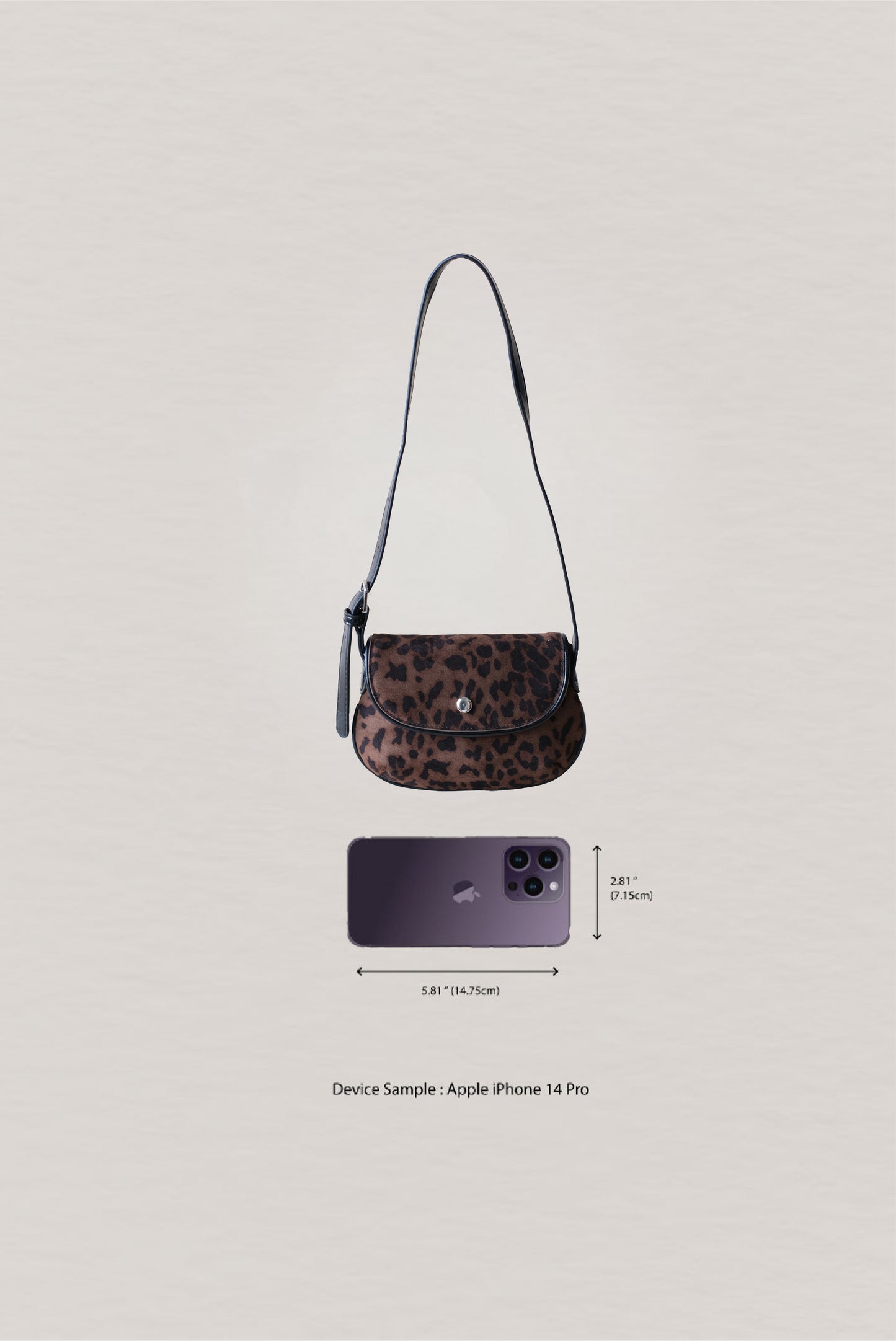 Classic Saddle Underarm Bag - Coffee Leopard