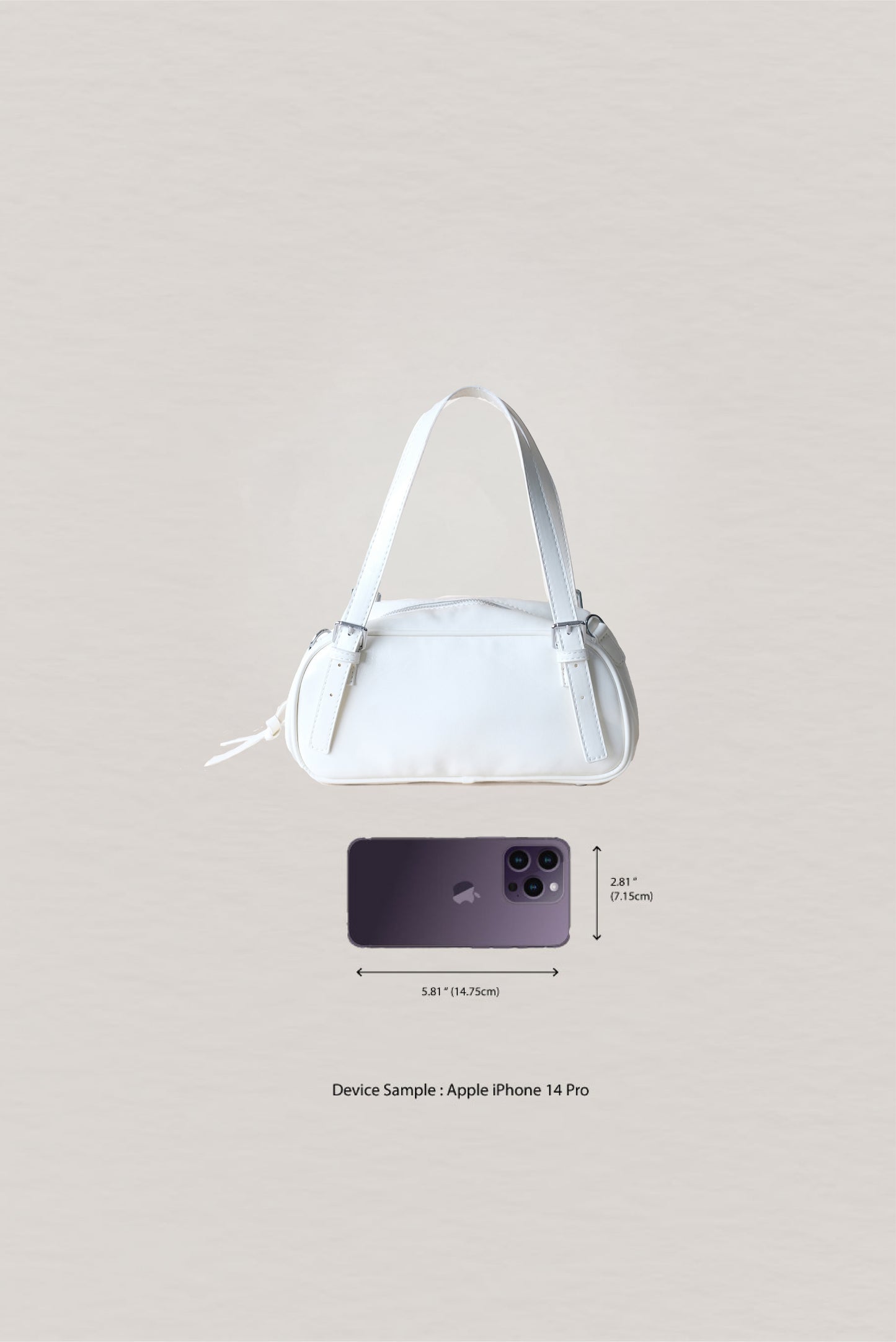 Vintage Baguette Shoulder Bag - Cream White