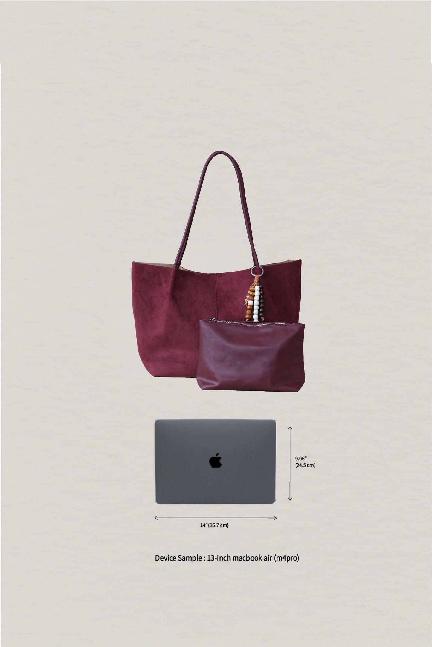 French Ease Tote - Wine Red