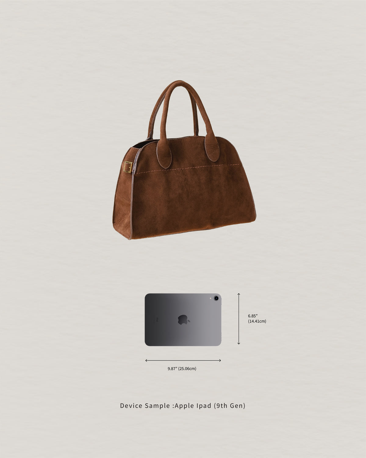 Matte PU Tote Crossbody Bag - Brown