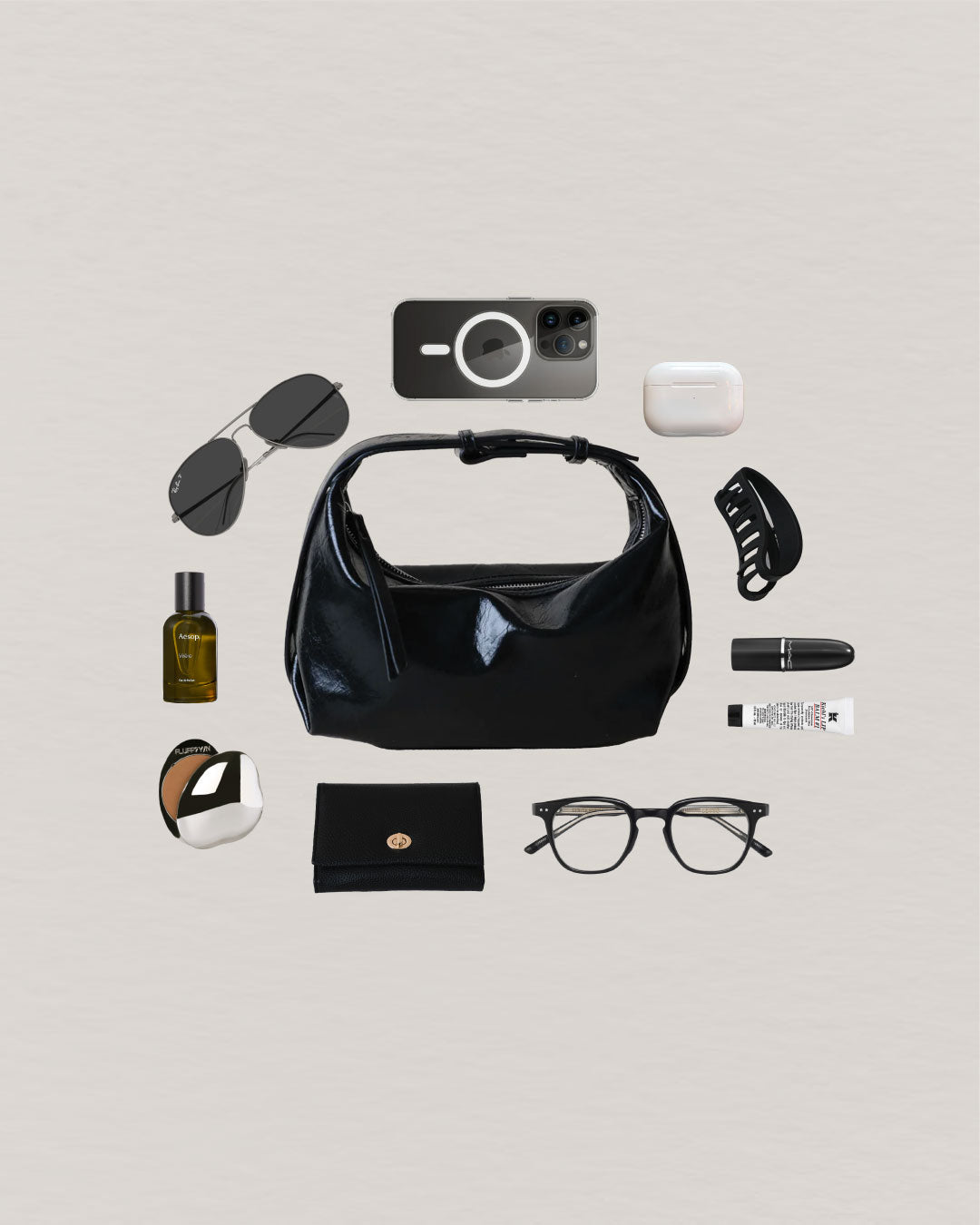 French Retro Lunch Box Bag In Classic Black