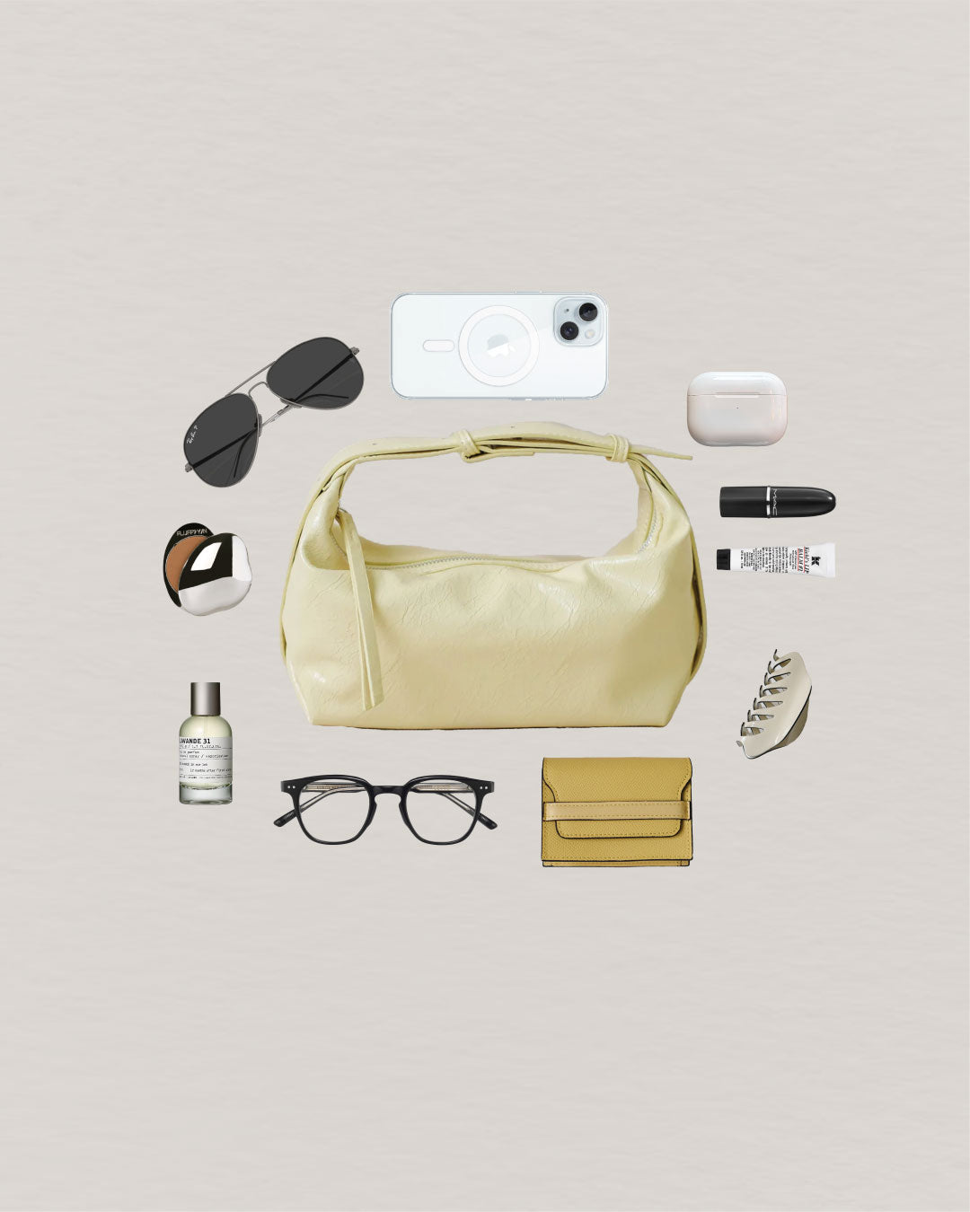 French Retro Lunch Box Bag In Macaroon Yellow