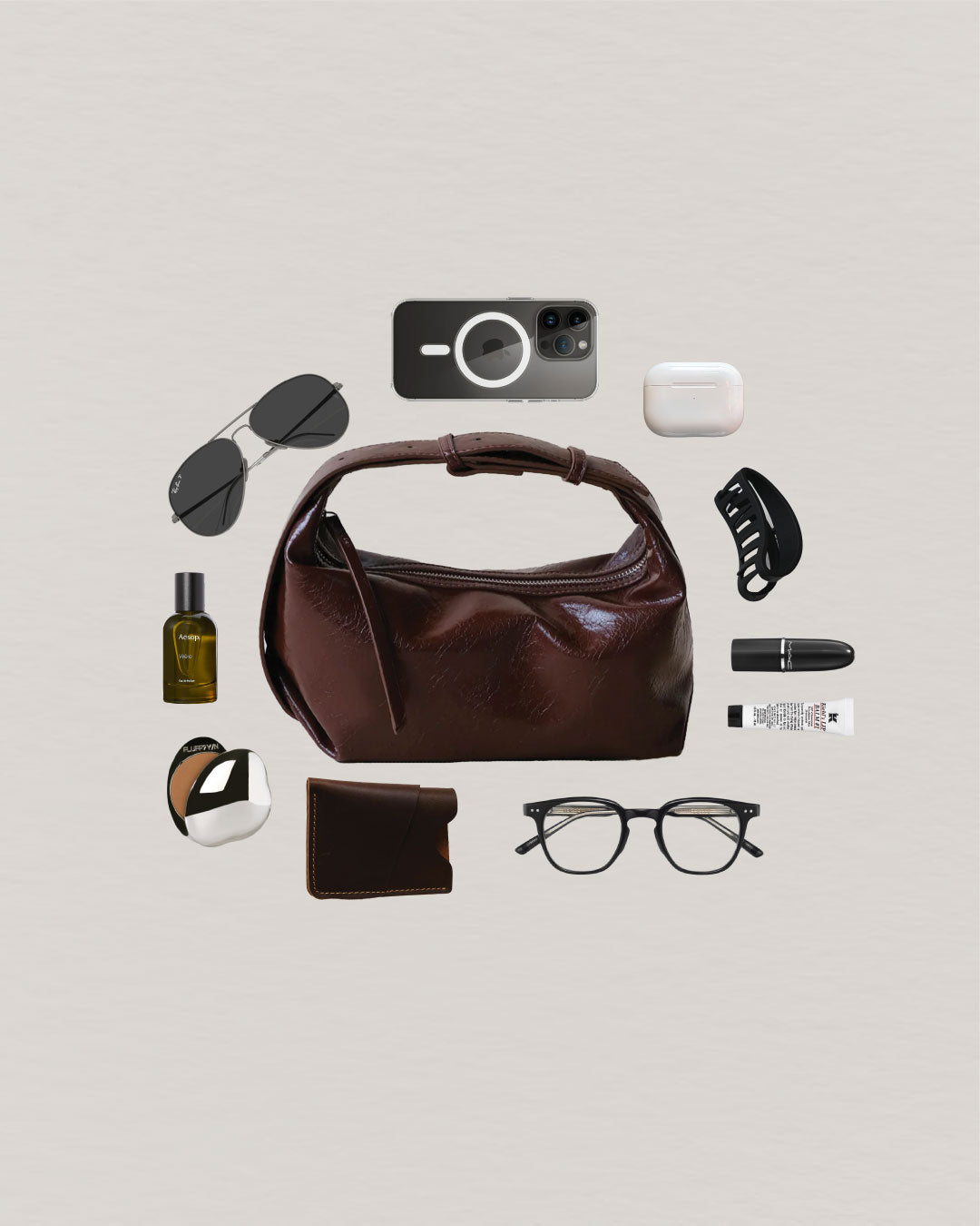 French Retro Lunch Box Bag In Coffee