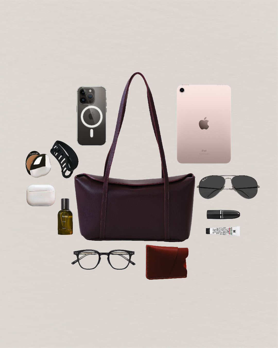 Épure Carry Tote - Wine Red