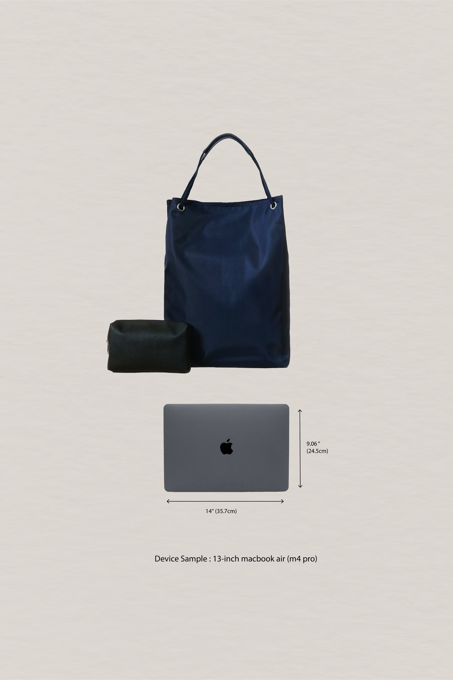 Classic Flow Laptop Bag + Pouch Bag In Dark Blue