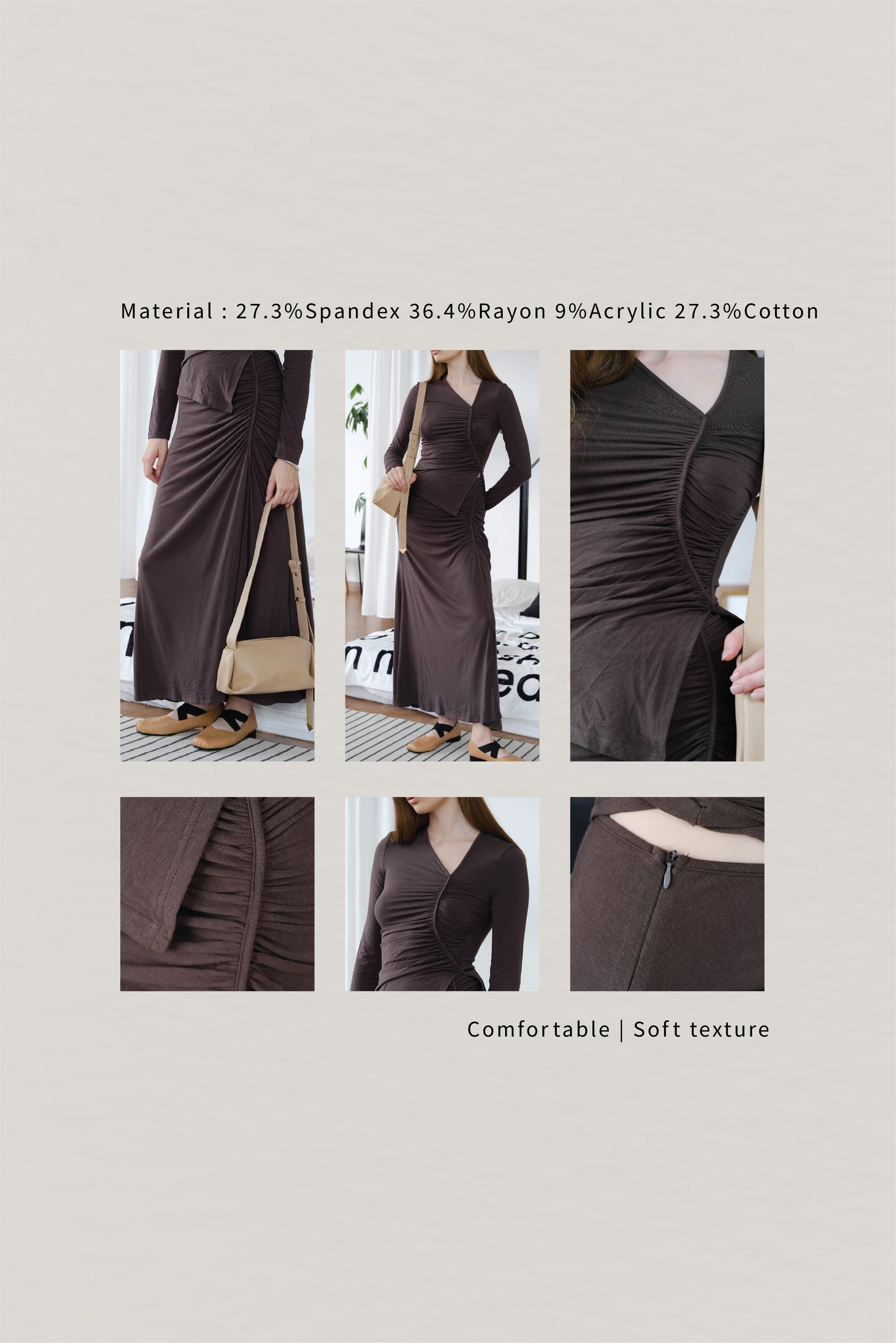 사이드 지퍼 스커트 - 그을음