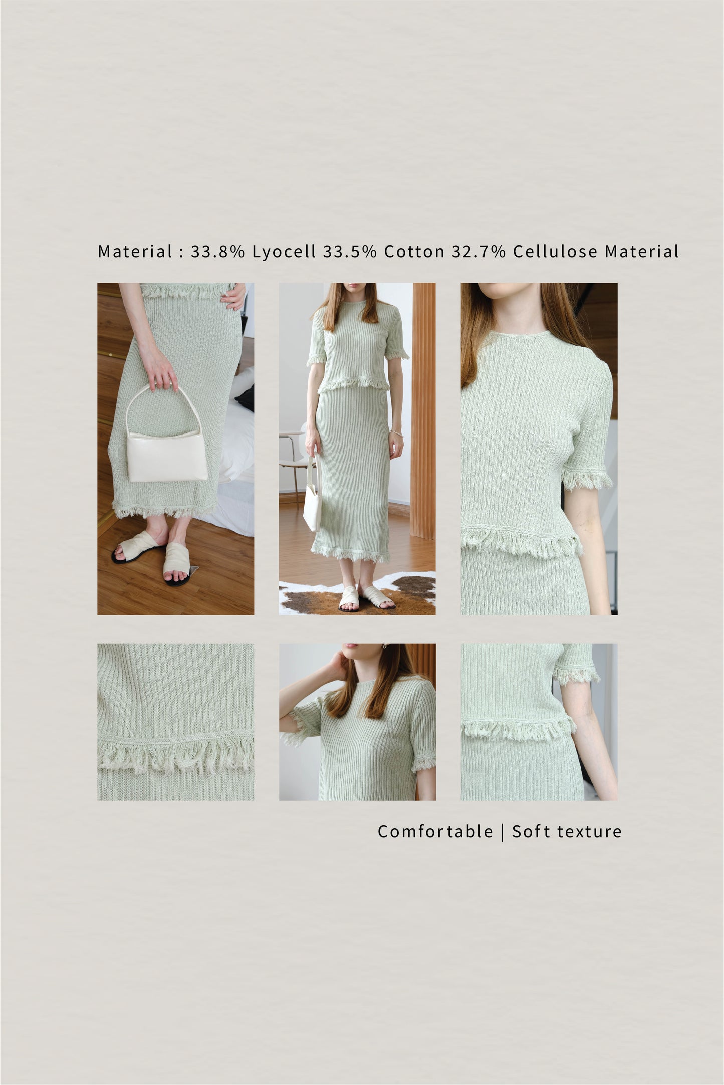 High-End Woolen Top - Mint Green