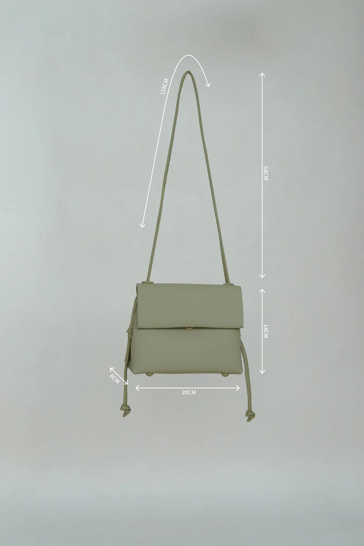 French One-shoulder Cross-body Vintage Small Square Bag in Light Green
