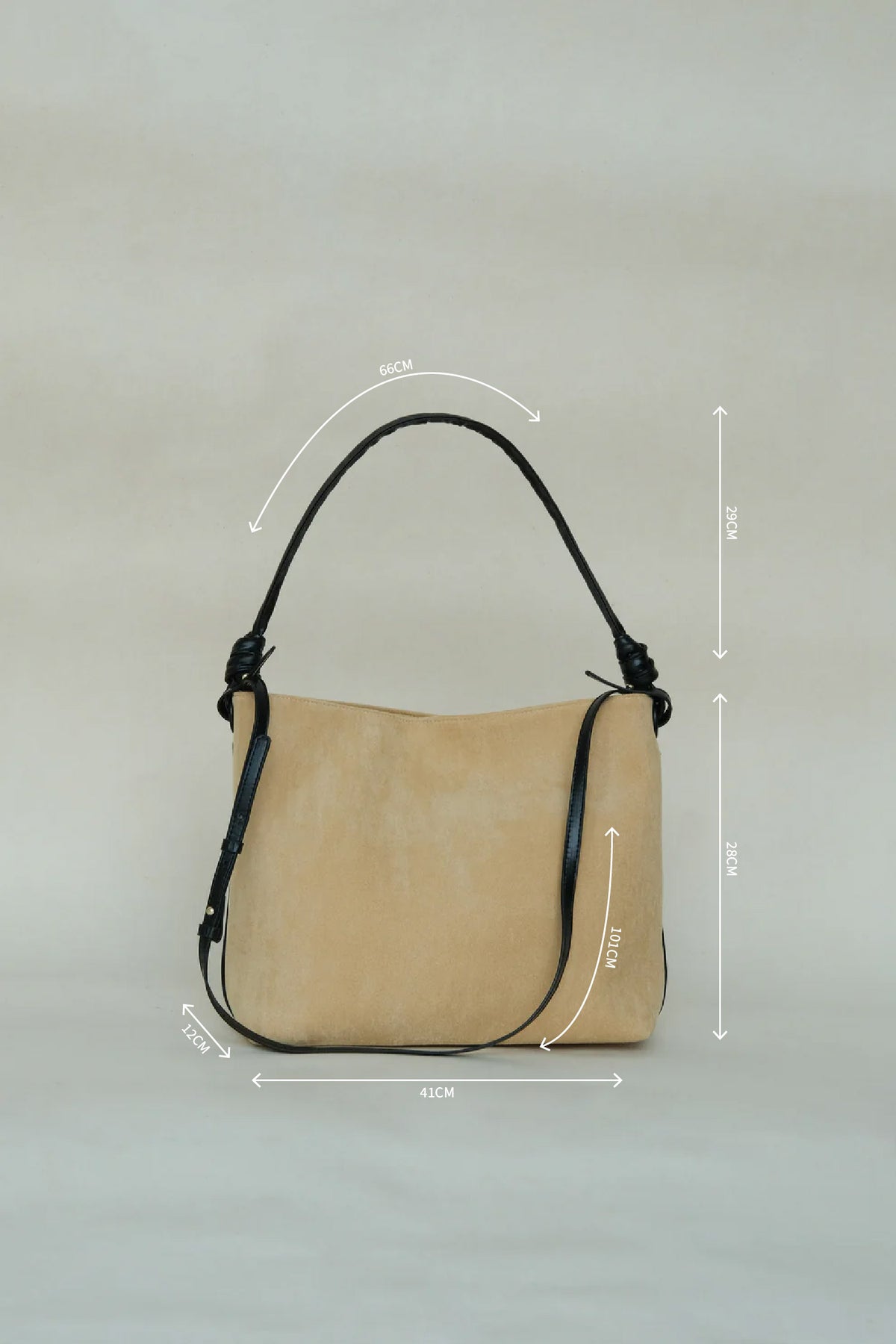 Suede Contrast Shoulder Tote