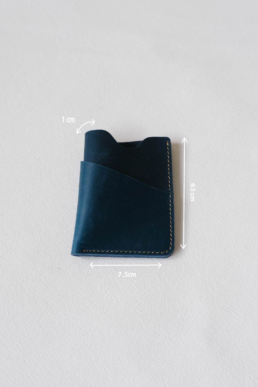 Handmade Cowhide Card Clip In Bluish