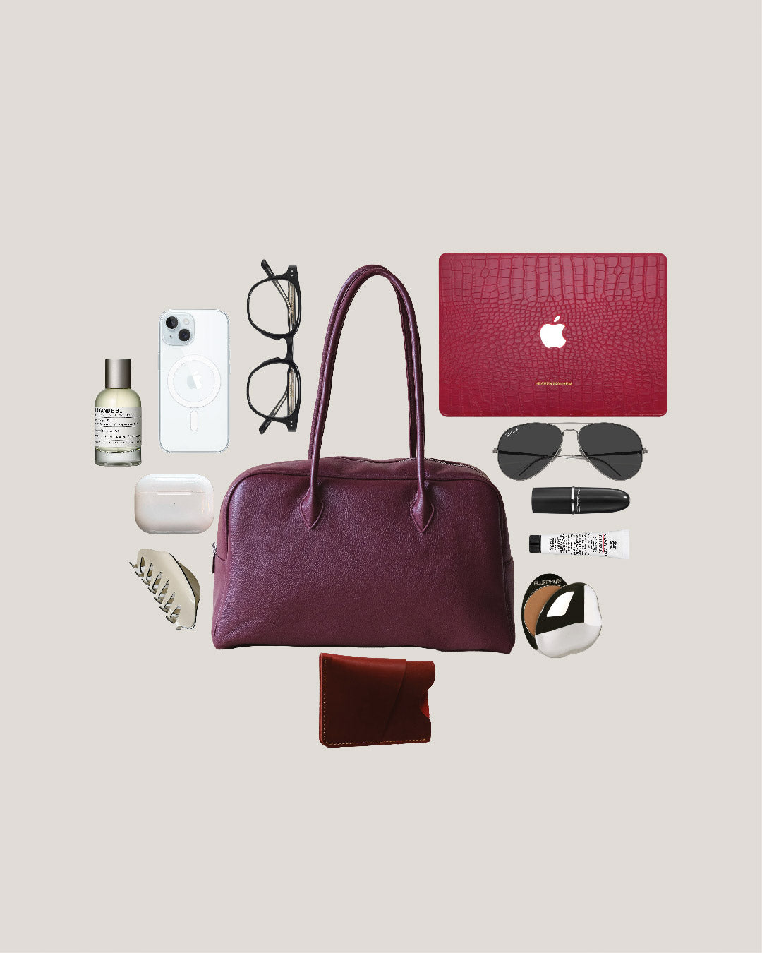 The Elira Tote - Wine Red