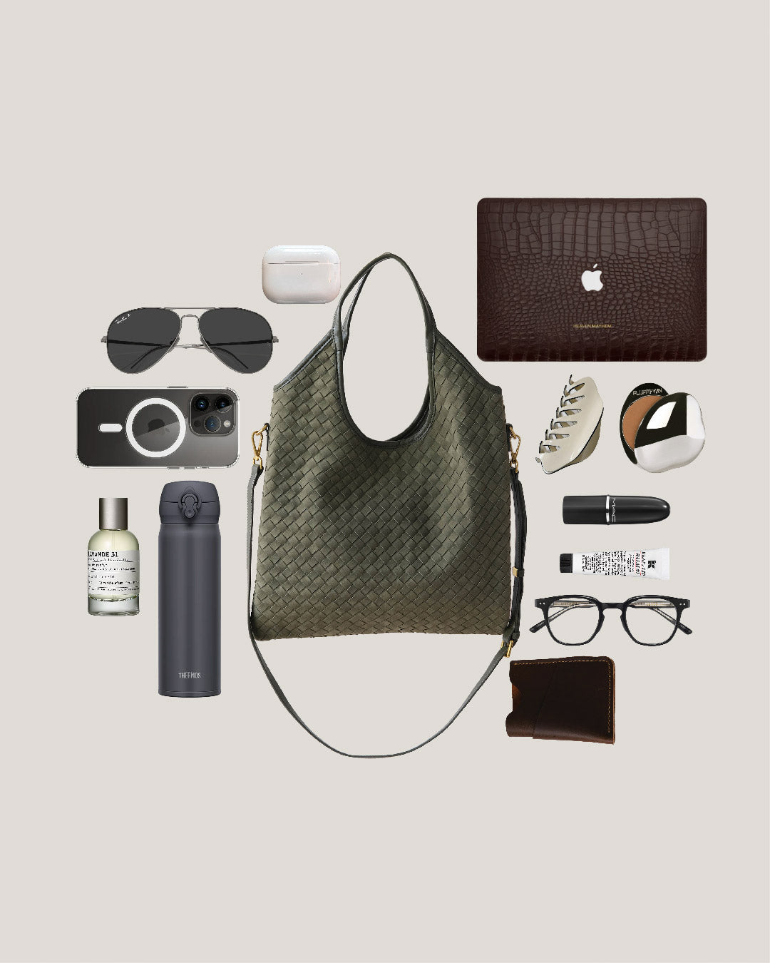 The Artisan Duo Tote - Olive Green