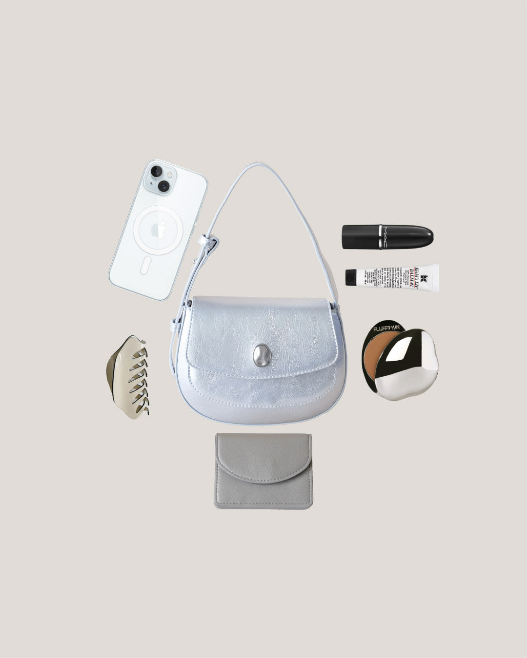 The Yuna Saddle Bag - Silver