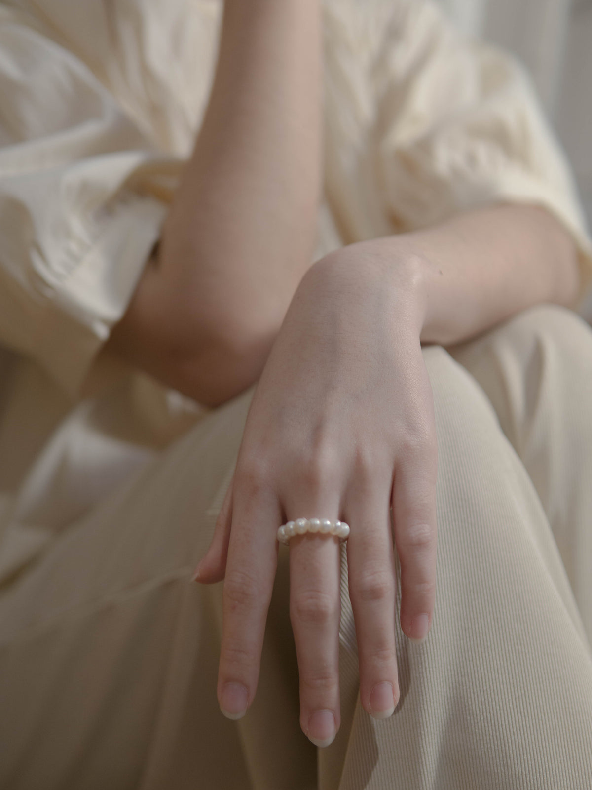 Ἀφροδίτη Baroque mini pearl ring(5mm)