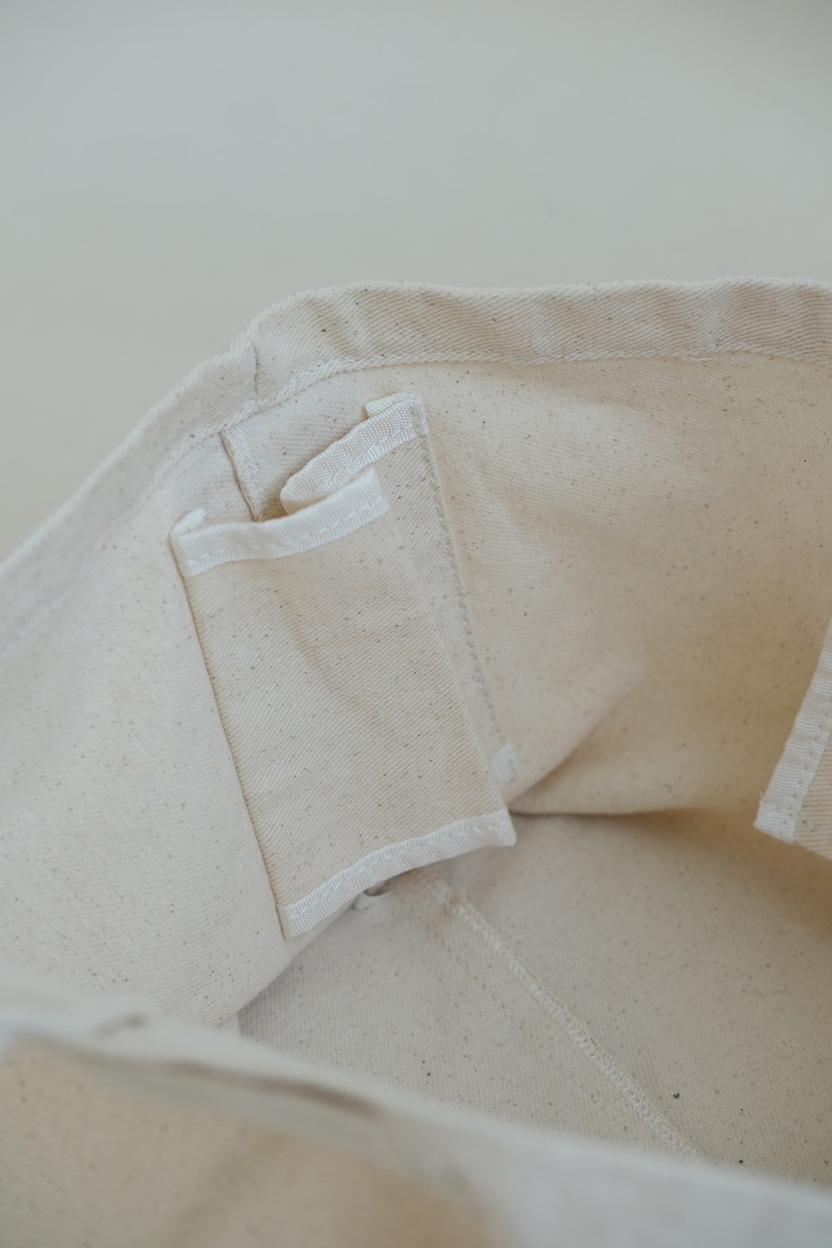 Lace canvas bag cream white