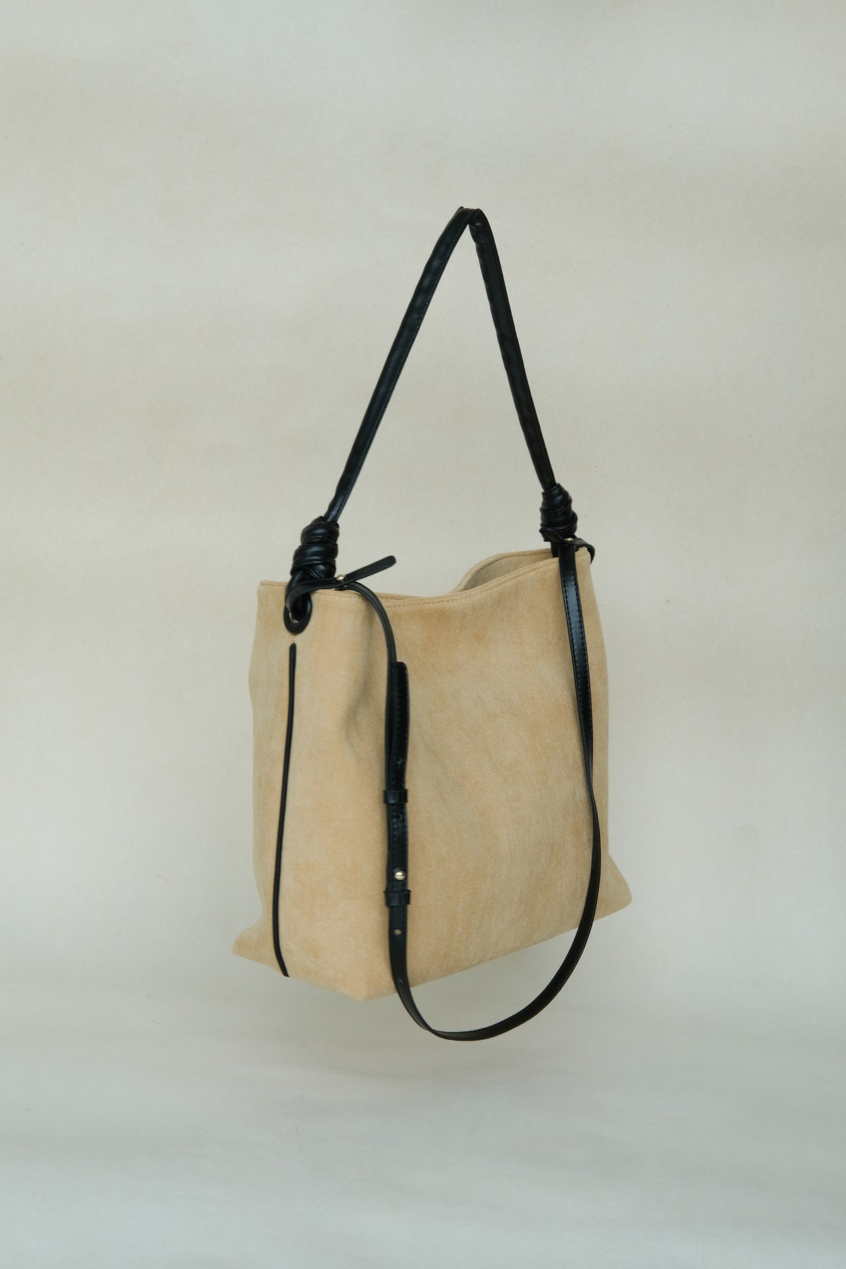Suede Contrast Shoulder Tote