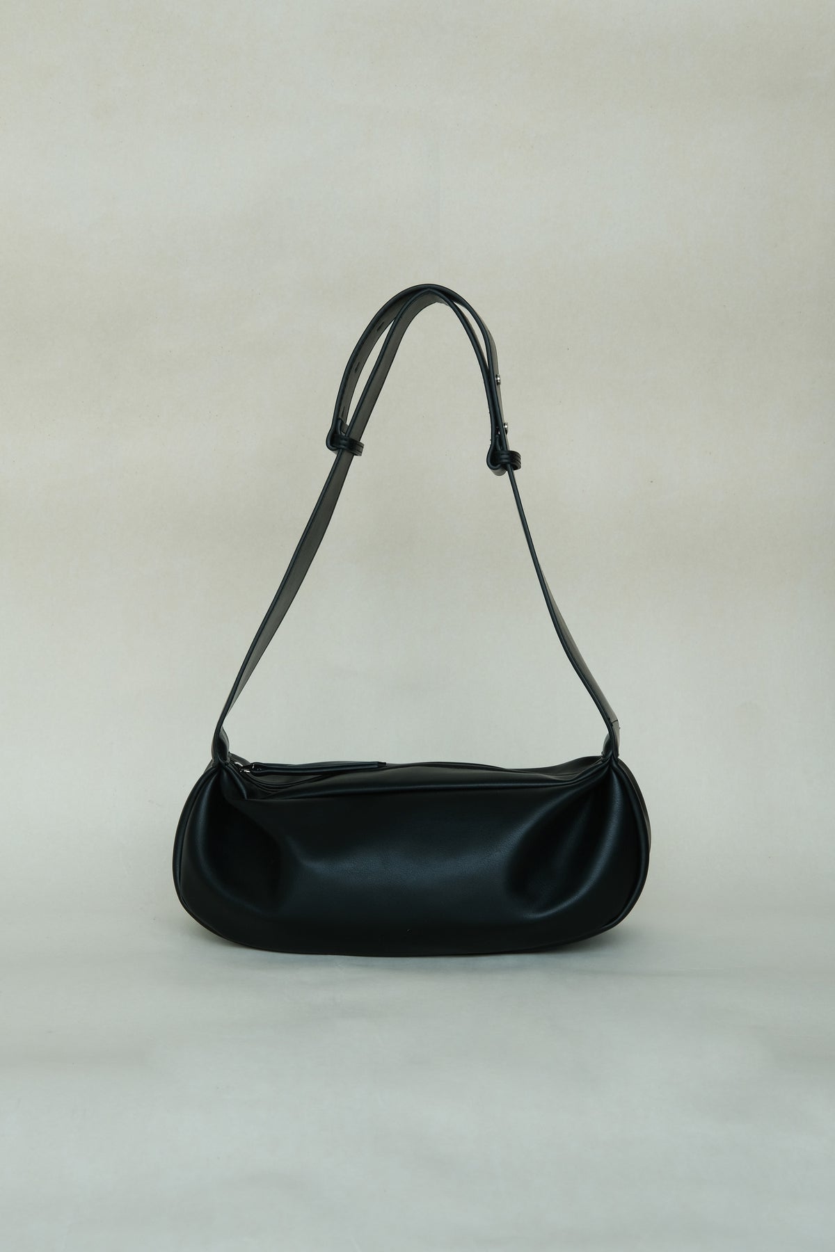 PU Soft Leather Pillow Bag in Classic Black