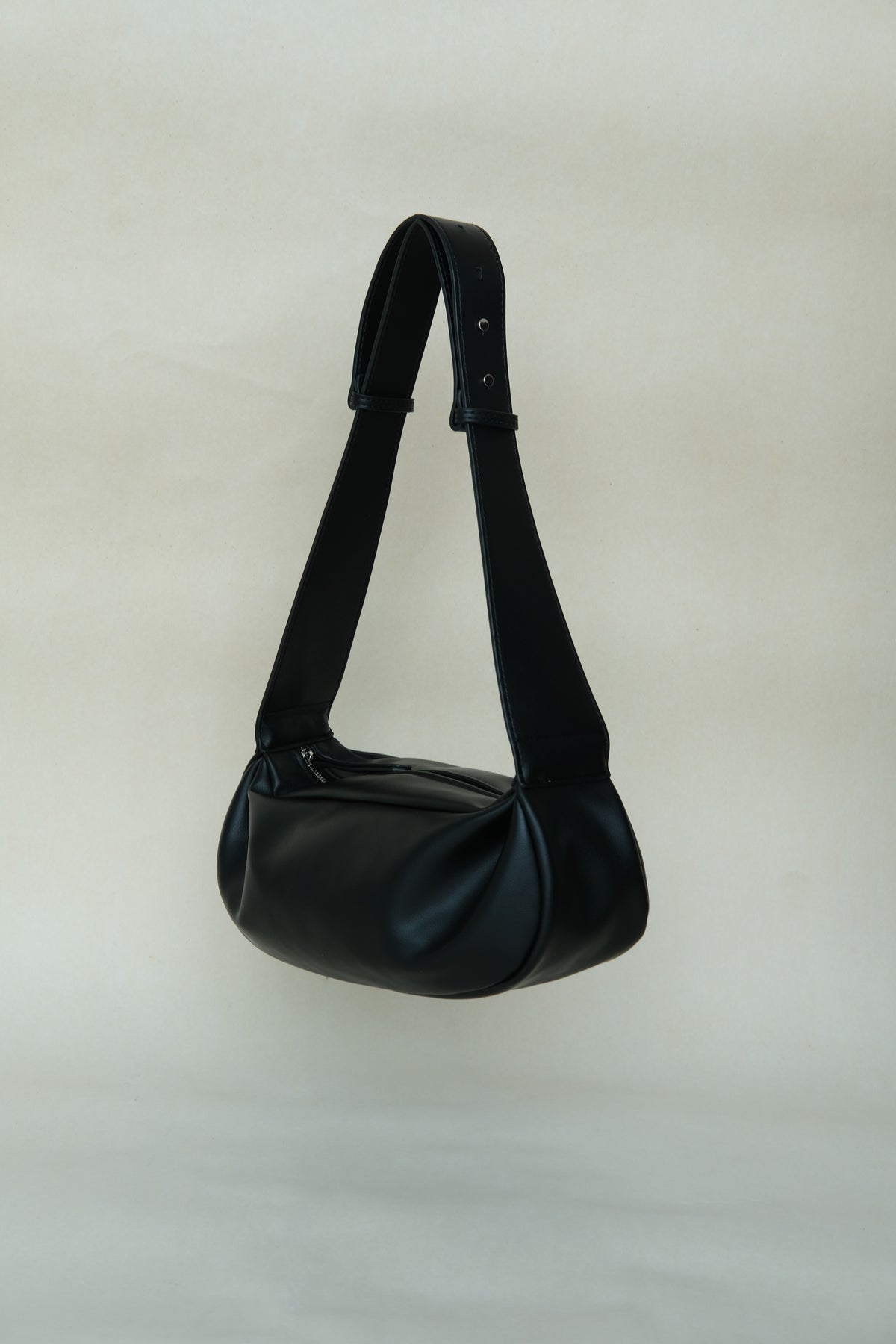 PU Soft Leather Pillow Bag in Classic Black