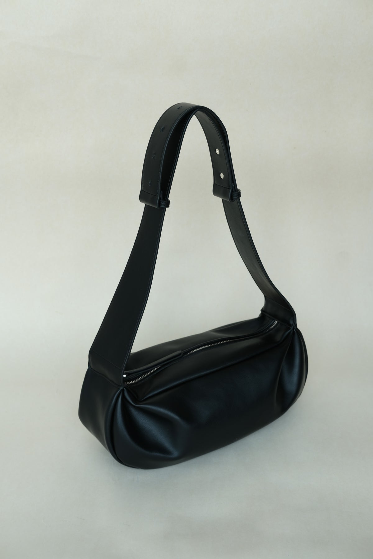 PU Soft Leather Pillow Bag in Classic Black