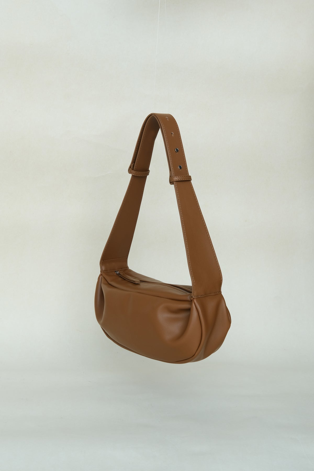 PU Soft Leather Pillow Bag in Brown