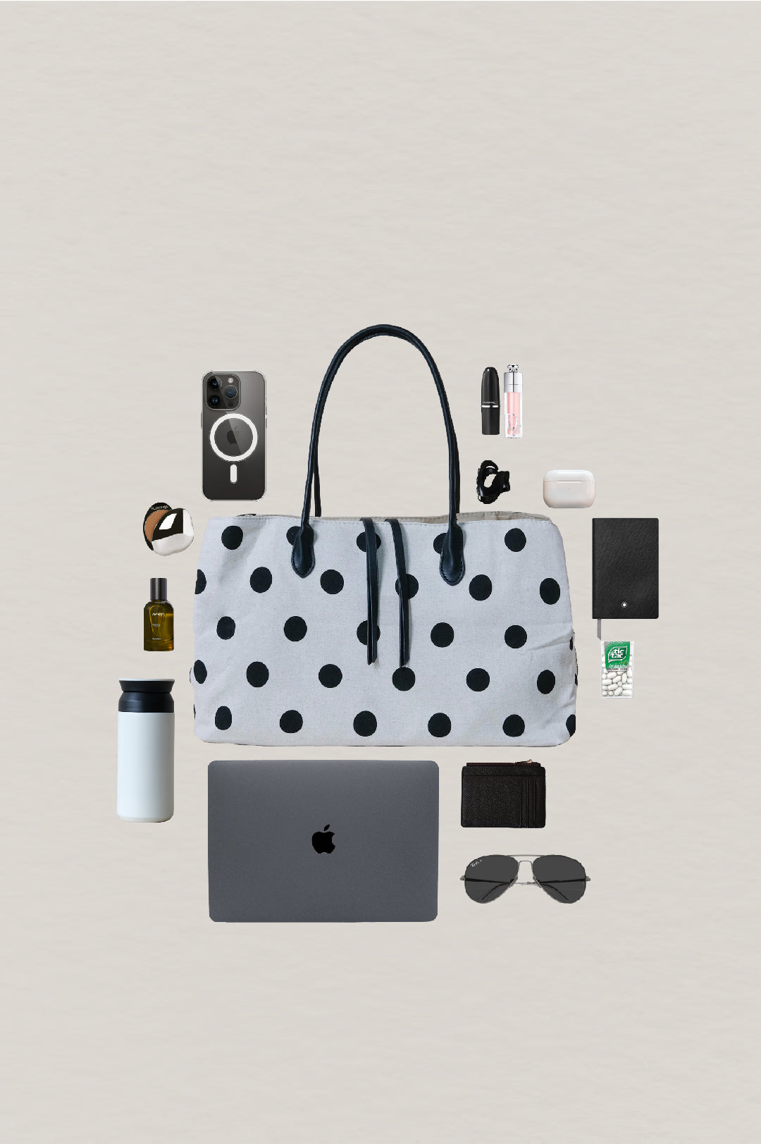 Classic Flow Canvas Tote - Polkadots