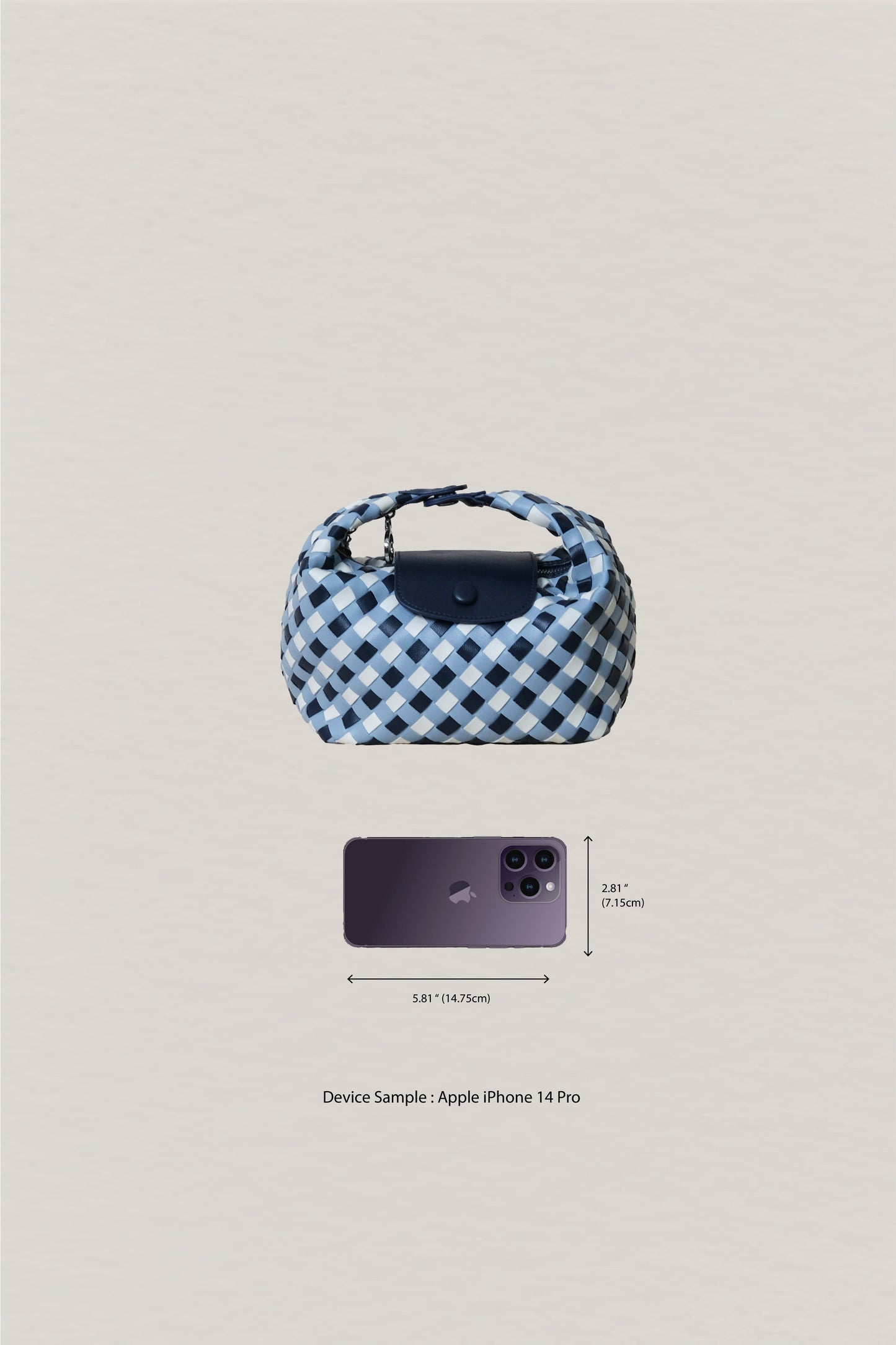 Artisan Aurelia Crescent Bag - Blue & White Gingham