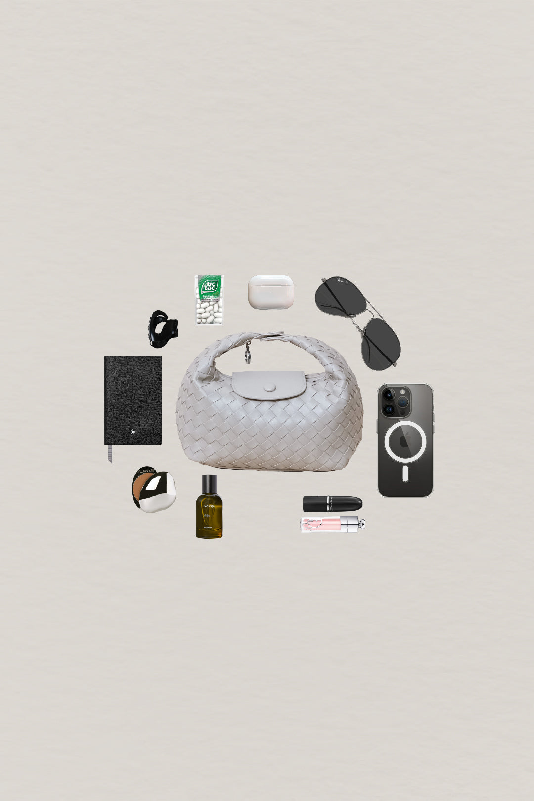 Artisan Aurelia Crescent Bag - White Sand