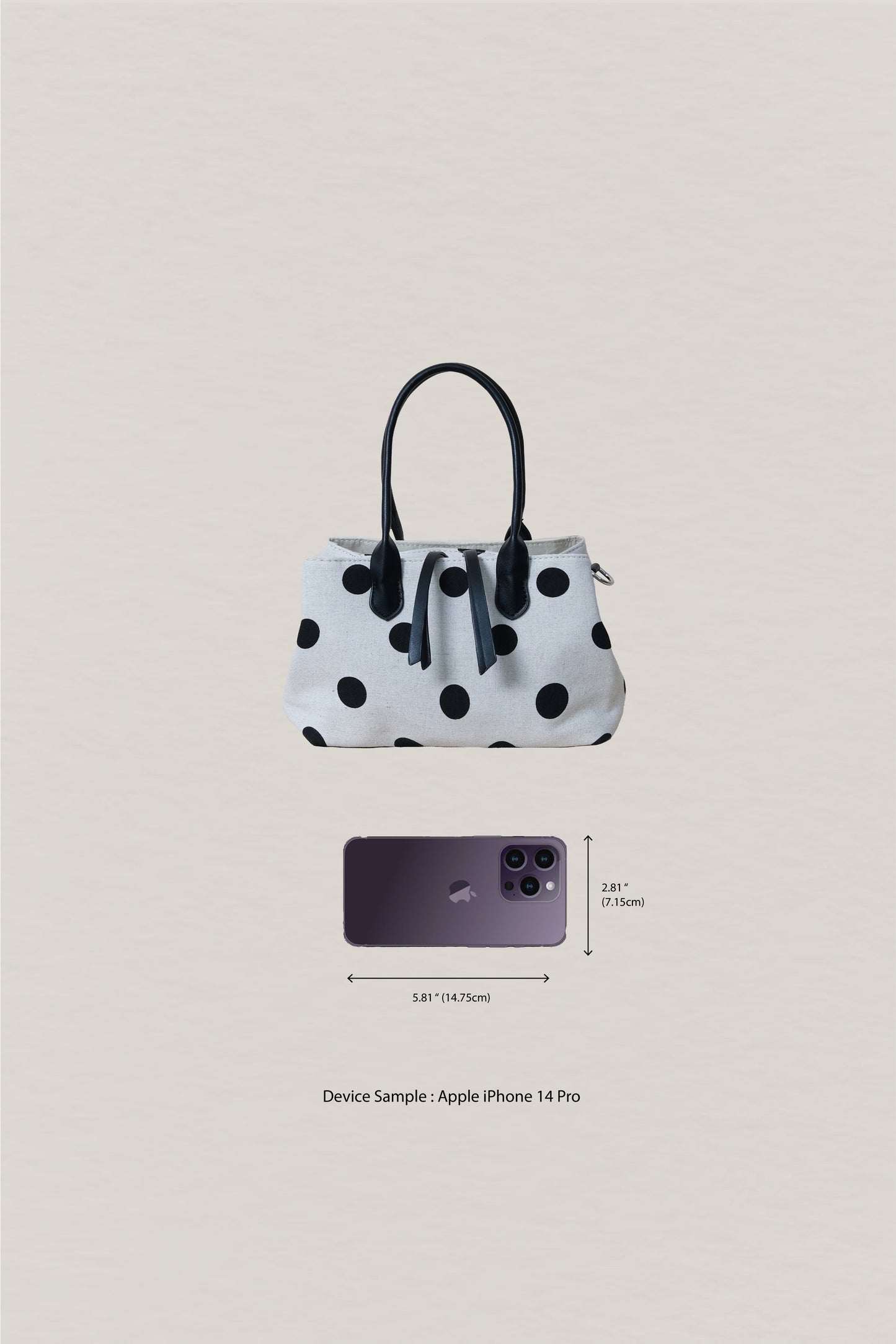 Mini Classic Flow Canvas Tote - Polkadots