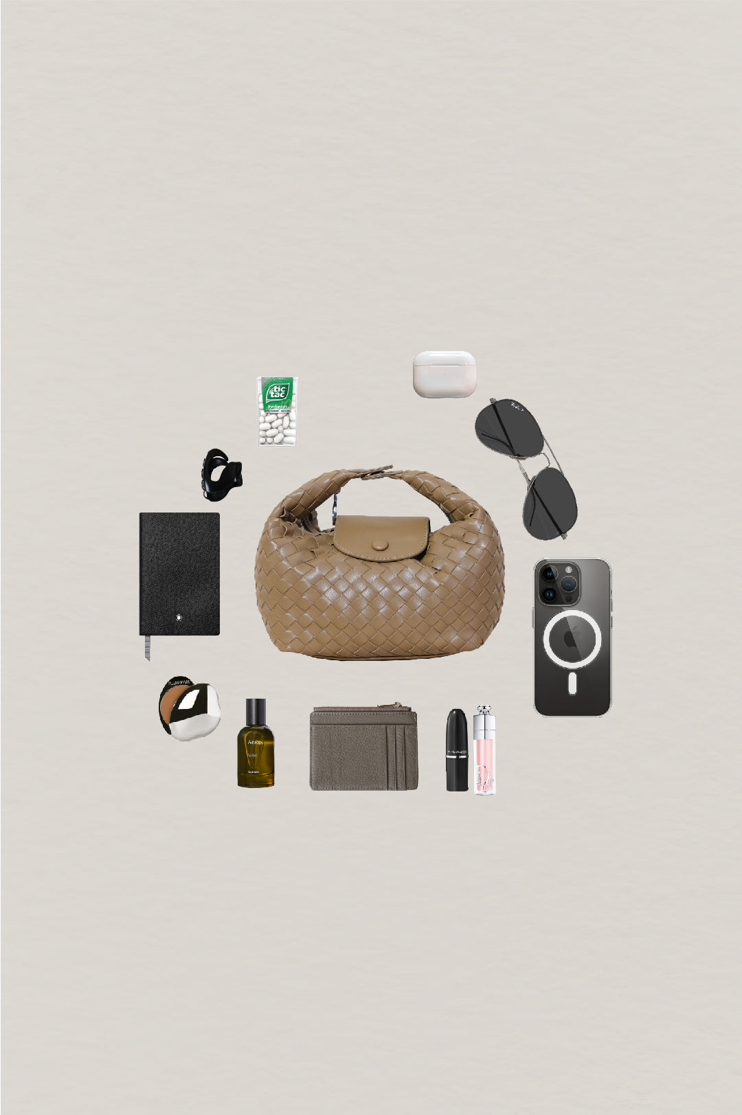 Artisan Aurelia Crescent Bag - Khaki