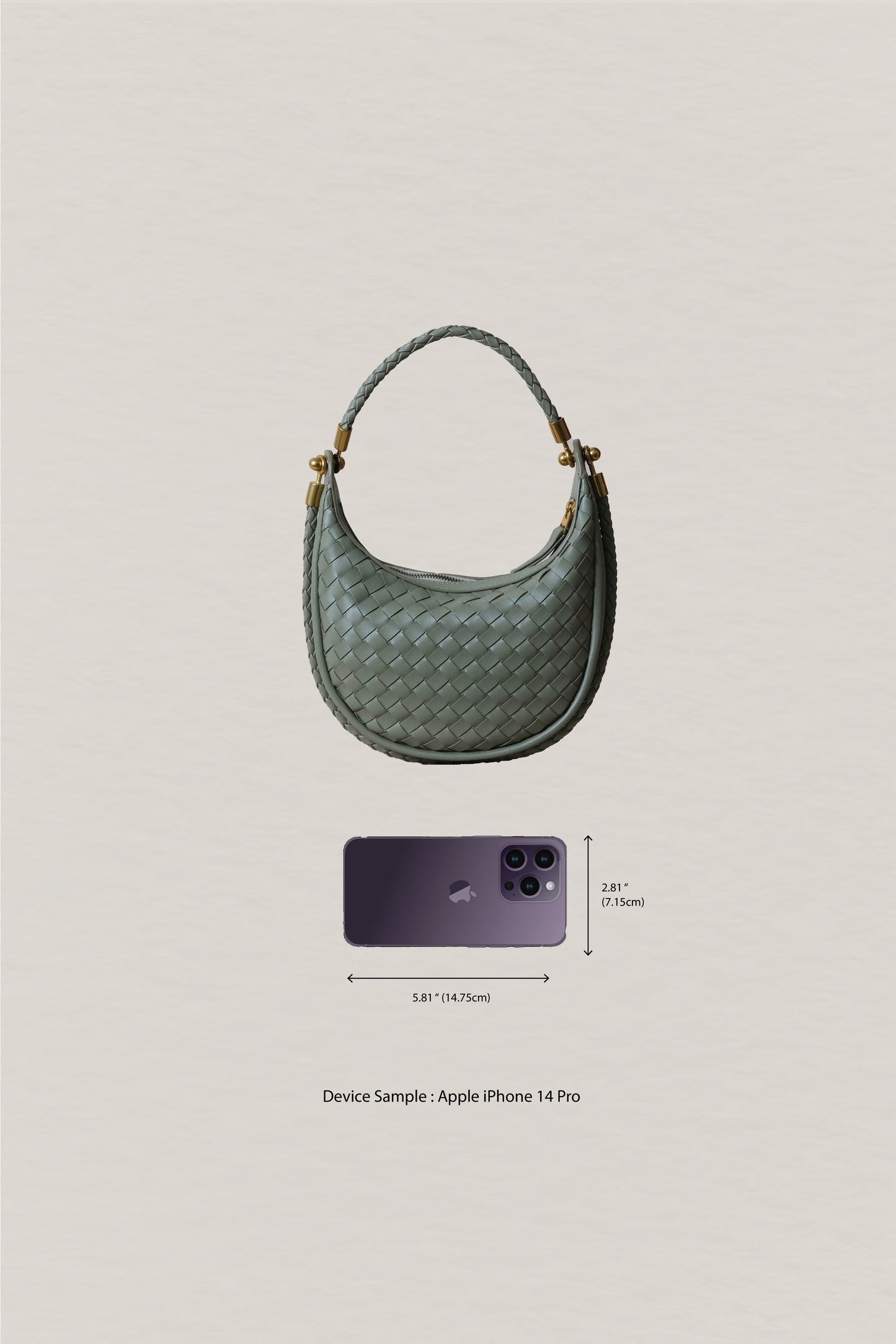 Artisan Elegance Crescent Bag - Mineral Green