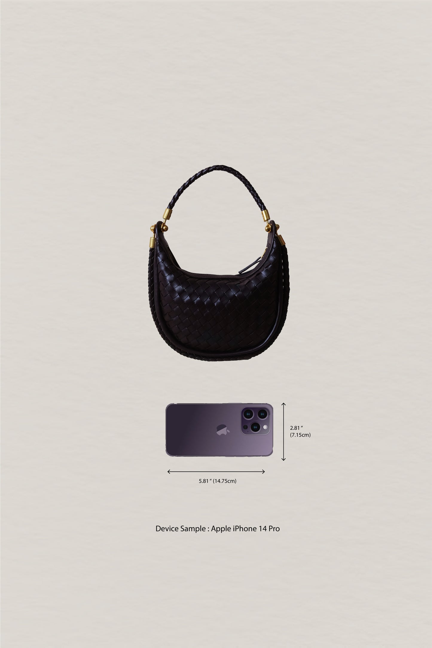 Artisan Elegance Crescent Bag - Black Currant