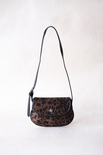 Classic Saddle Underarm Bag - Coffee Leopard