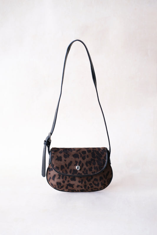 Classic Saddle Underarm Bag - Coffee Leopard