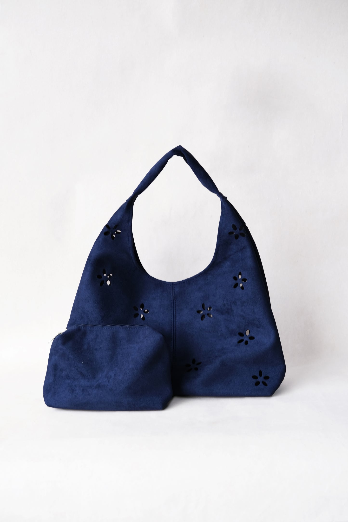 Chic Minimalist Shoulder Tote - Dark Blue