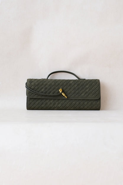 Artisan Crafted Flap Bag - Olive Green