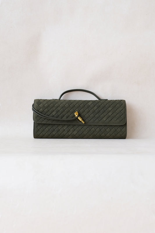 Artisan Crafted Flap Bag - Olive Green