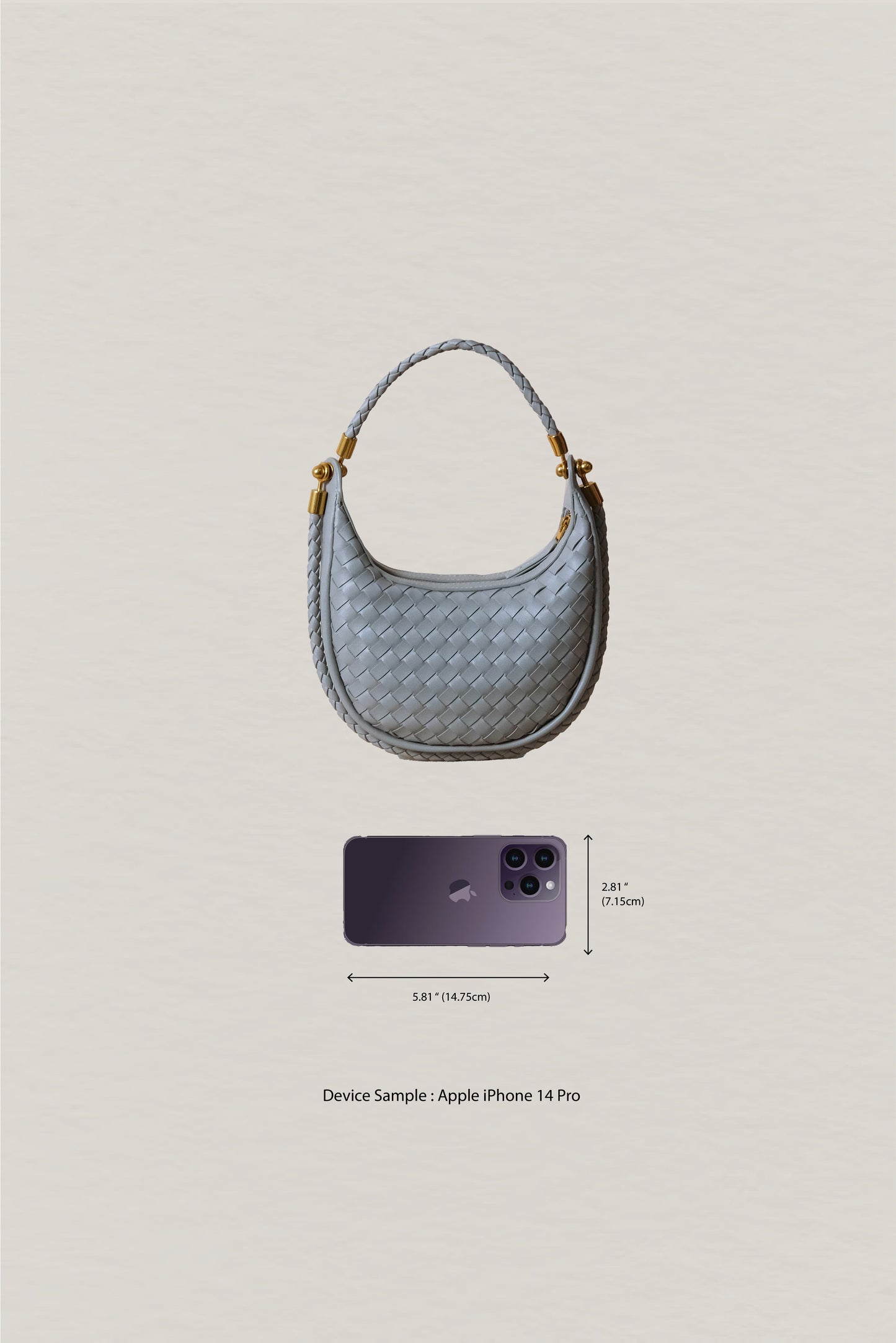Artisan Elegance Crescent Bag - Agate Grey