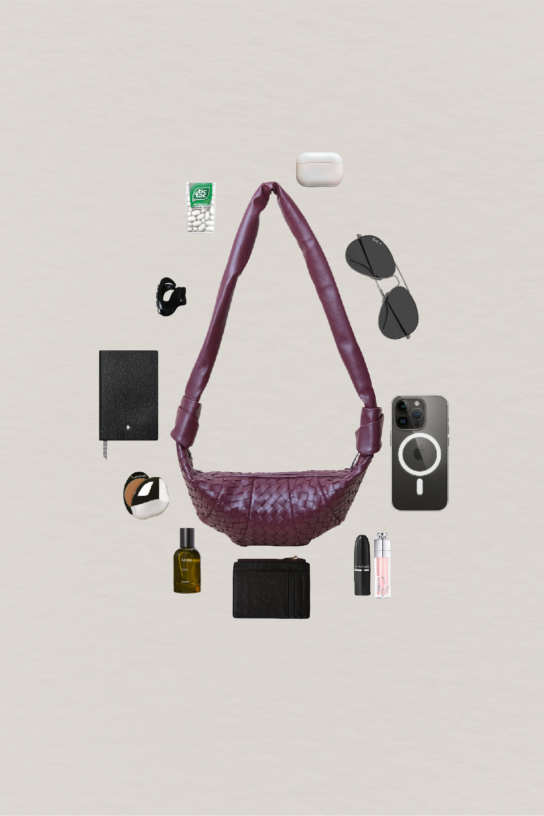 Artisan Classic Crescent Bag - Wine Red